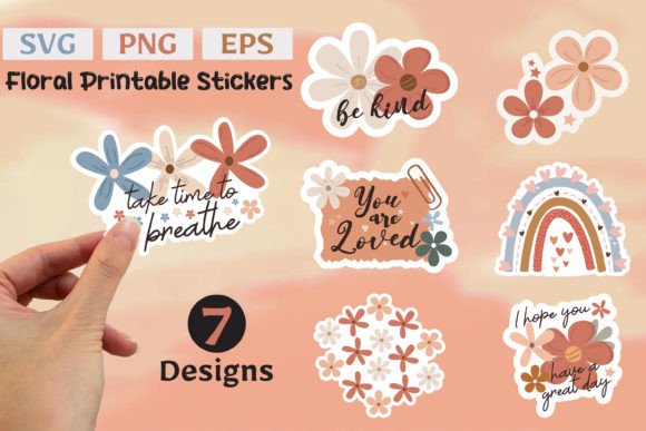 Cute Floral Printable Stickers Bundle