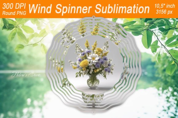 Floral Bouquet Wind Spinner Sublimation