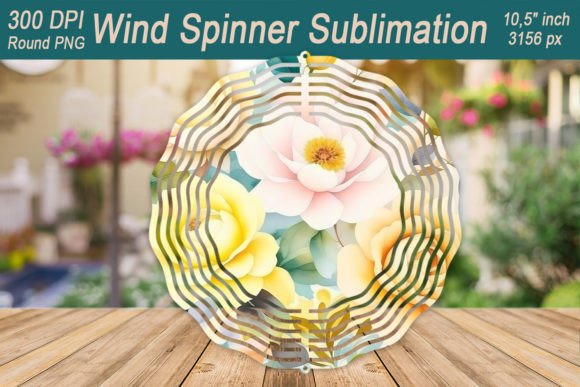 Floral Wind Spinner Sublimation Design
