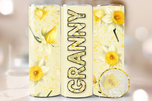 Granny Spring Floral Tumbler Wrap Design