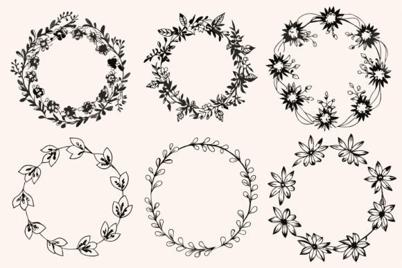 Hand Drawn Floral Frame Collection