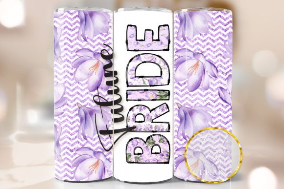 Purple Floral Future Bride Tumbler Wrap
