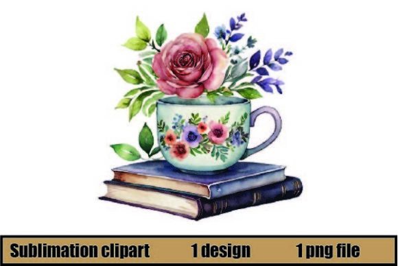 Watercolor Floral Book Clipart PNG